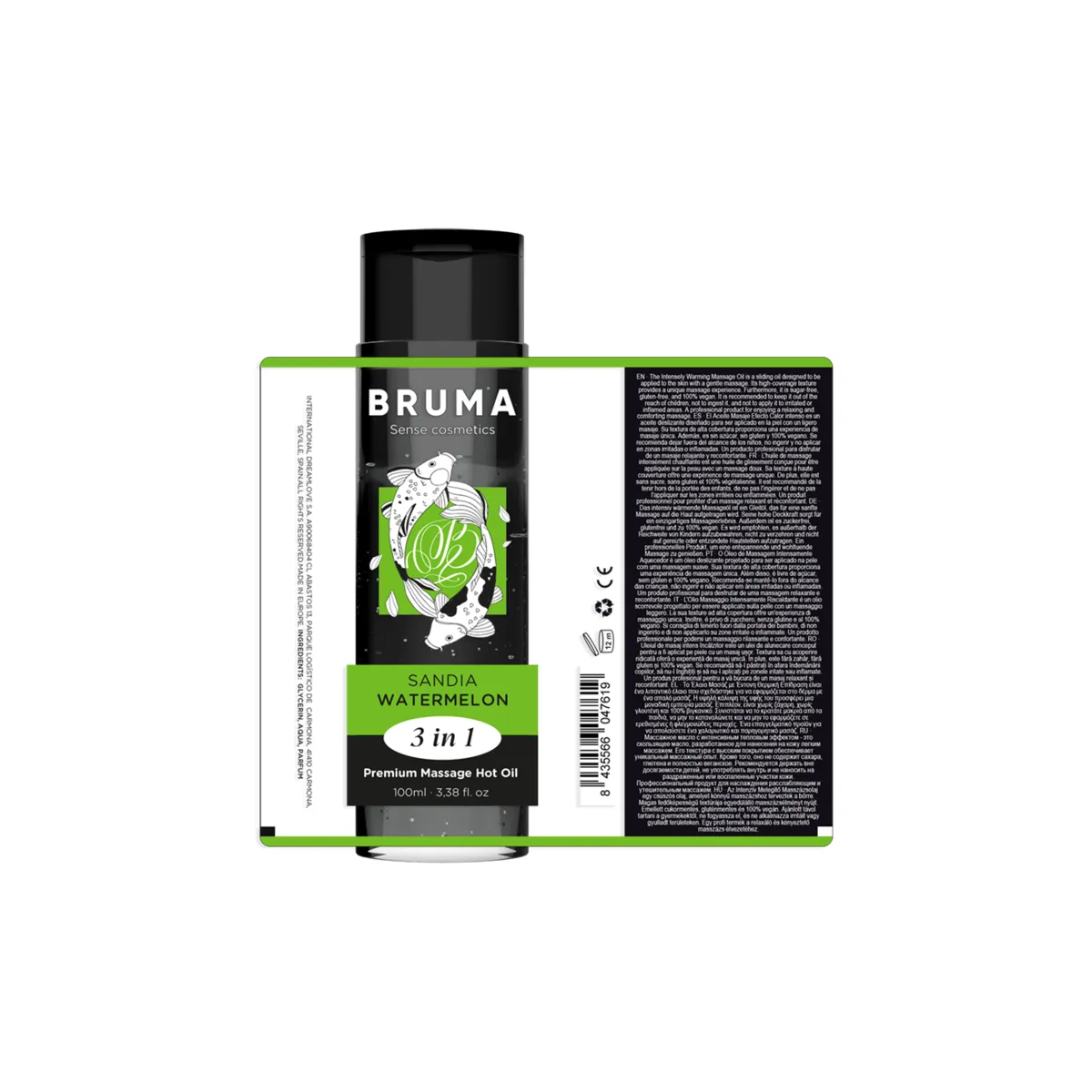 Premium-Massageöl mit Wärmeeffekt, Wassermelone-Geschmack 3 In 1 - 100 ml von Bruma | Fesselliebe.de