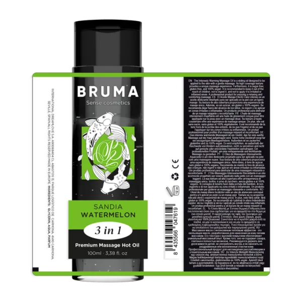 Premium-Massageöl mit Wärmeeffekt, Wassermelone-Geschmack 3 In 1 - 100 ml von Bruma | Fesselliebe.de