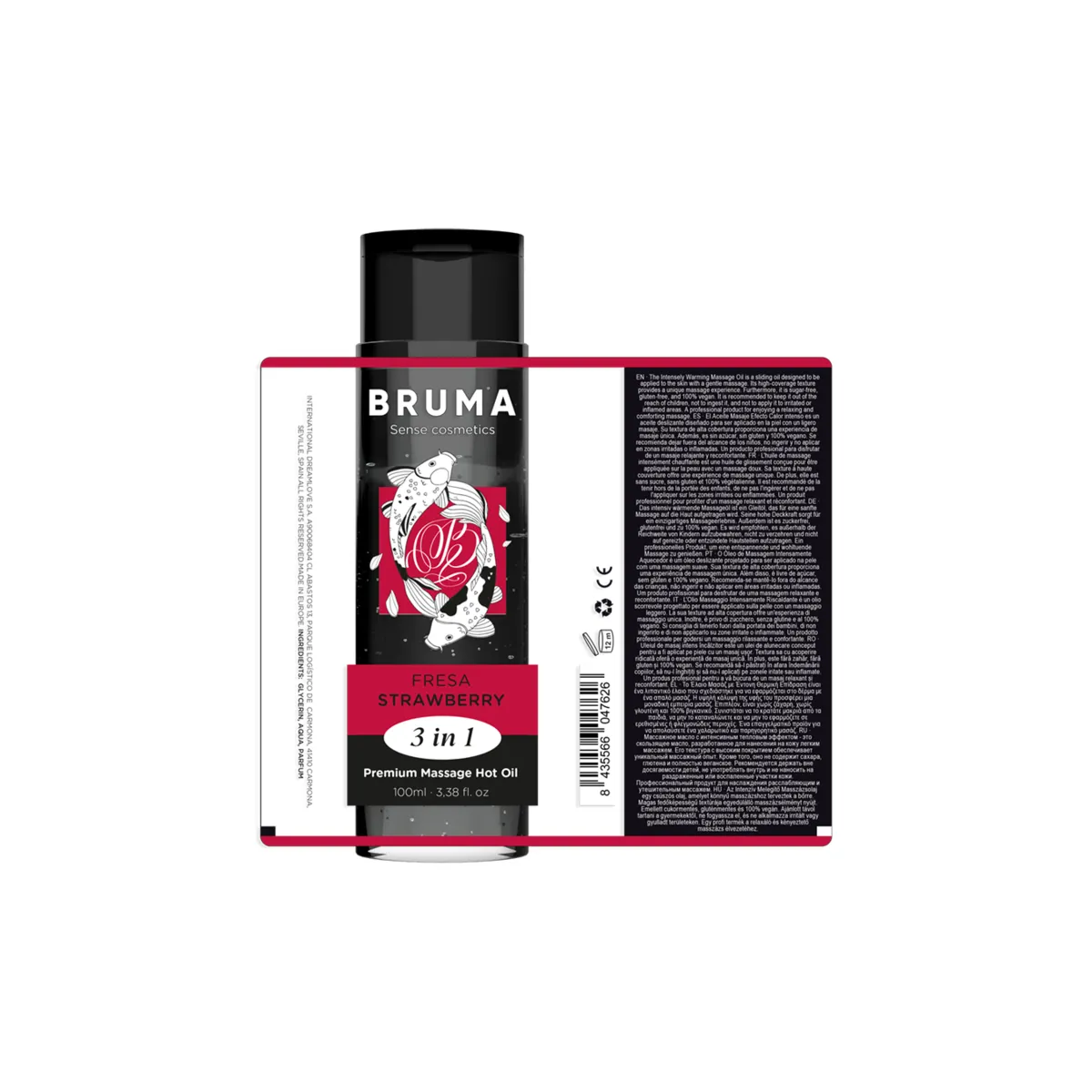 Premium-Massageöl mit Wärmeeffekt, Erdbeere-Geschmack 3 In 1 - 100 ml von Bruma | Fesselliebe.de