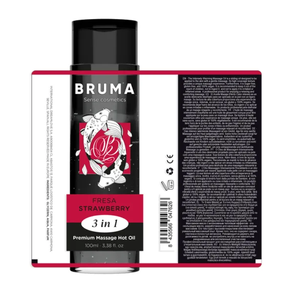 Premium-Massageöl mit Wärmeeffekt, Erdbeere-Geschmack 3 In 1 - 100 ml von Bruma | Fesselliebe.de