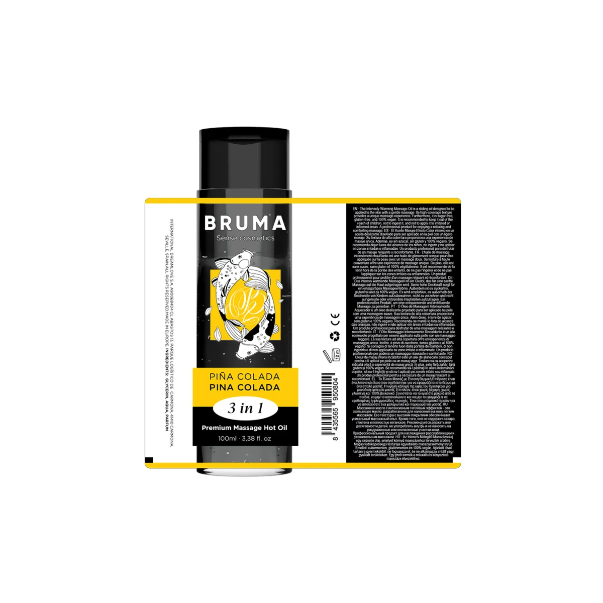 Premium-Massageöl mit Wärmeeffekt, Pina Colada-Geschmack 3 In 1 - 100 ml von Bruma | Fesselliebe.de