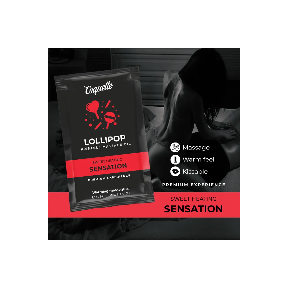 Pocket Kissable Massageöl mit Wrmeeffekt Lollipop 10 ml von Coquette Cosmetics | Fesselliebe.de