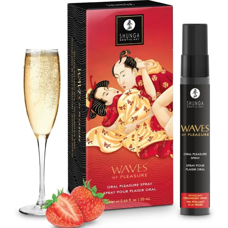 Waves Pleasure Spray Oral Sexuctive Erdbeere 20 ml von Shunga Aphrodisiacs | Fesselliebe.de