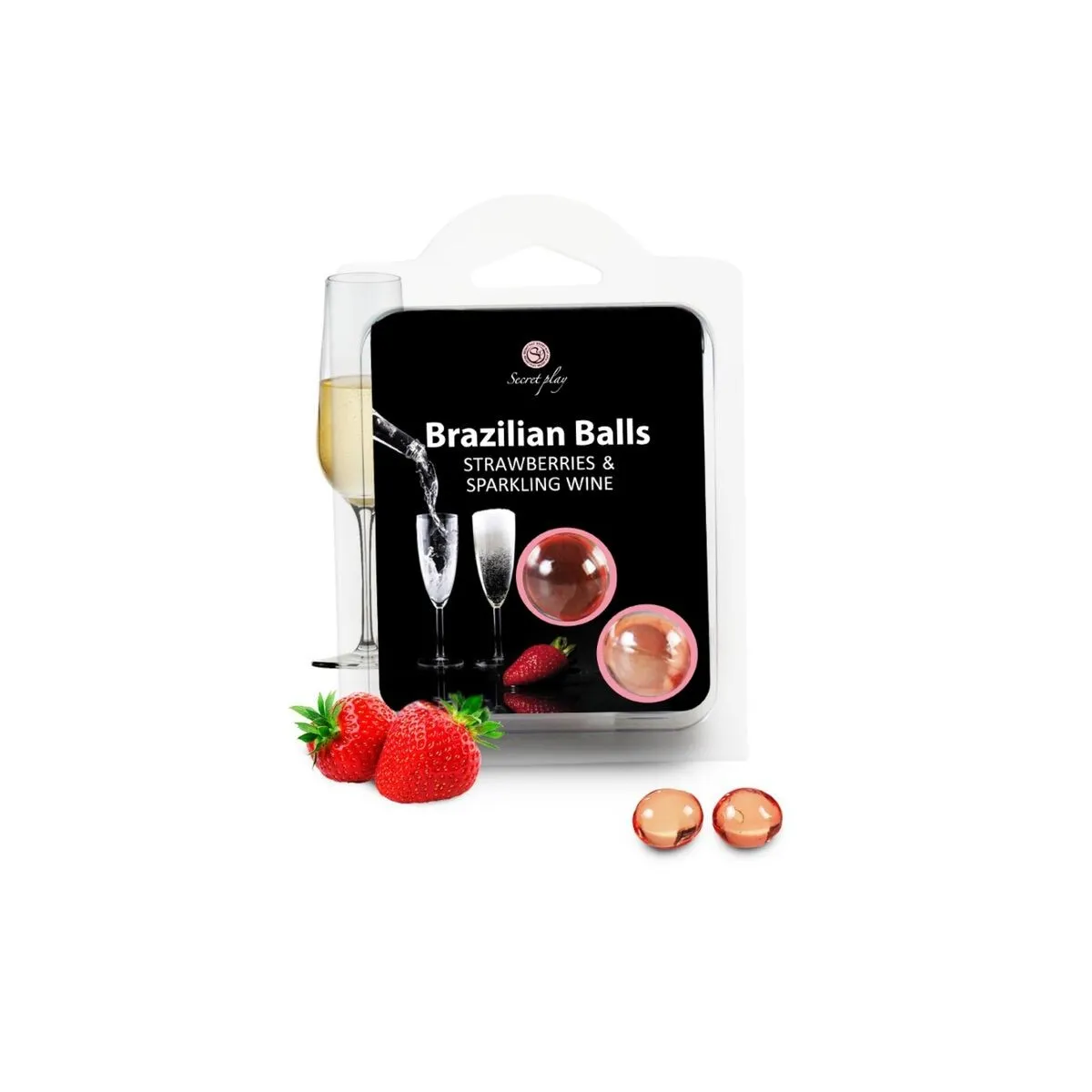 Brasilianische Kugel Set Erdbeer und Champagner von Secretplay Cosmetic | Fesselliebe.de