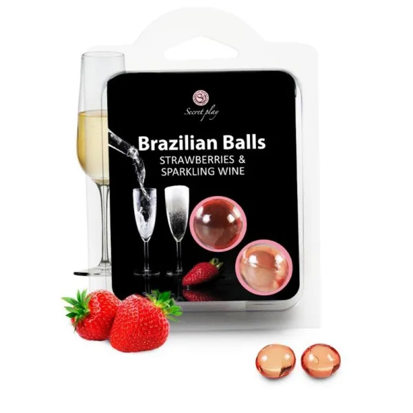 Brasilianische Kugel Set Erdbeer und Champagner von Secretplay Cosmetic | Fesselliebe.de