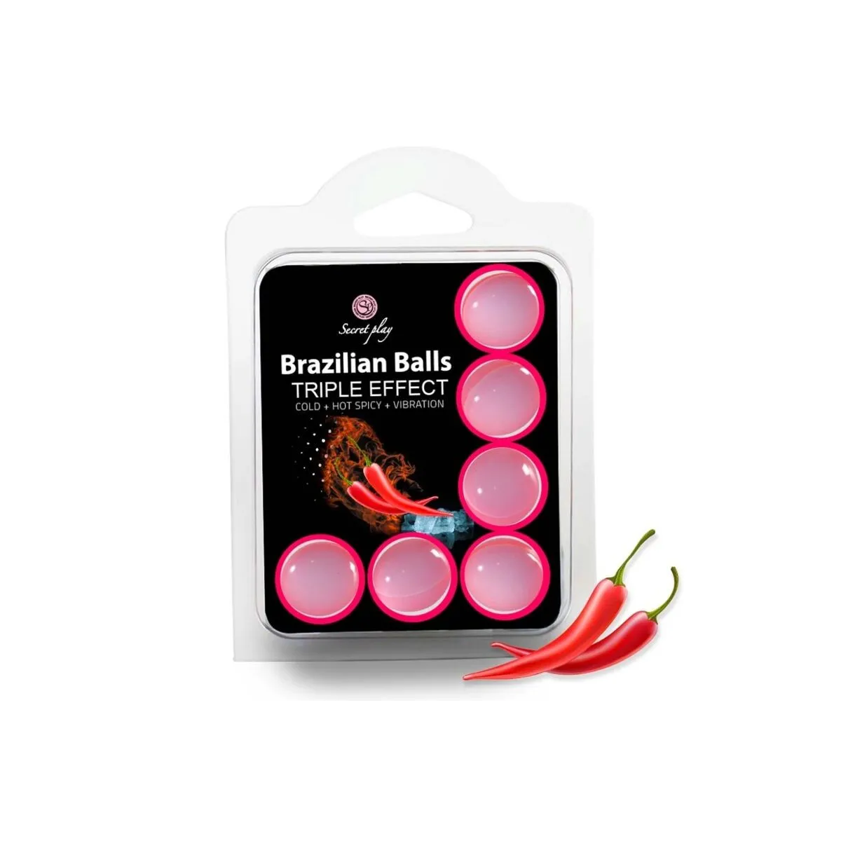 Set 6 Brasilianische Bälle Dreifach-Effekt von Secretplay Cosmetic | Fesselliebe.de