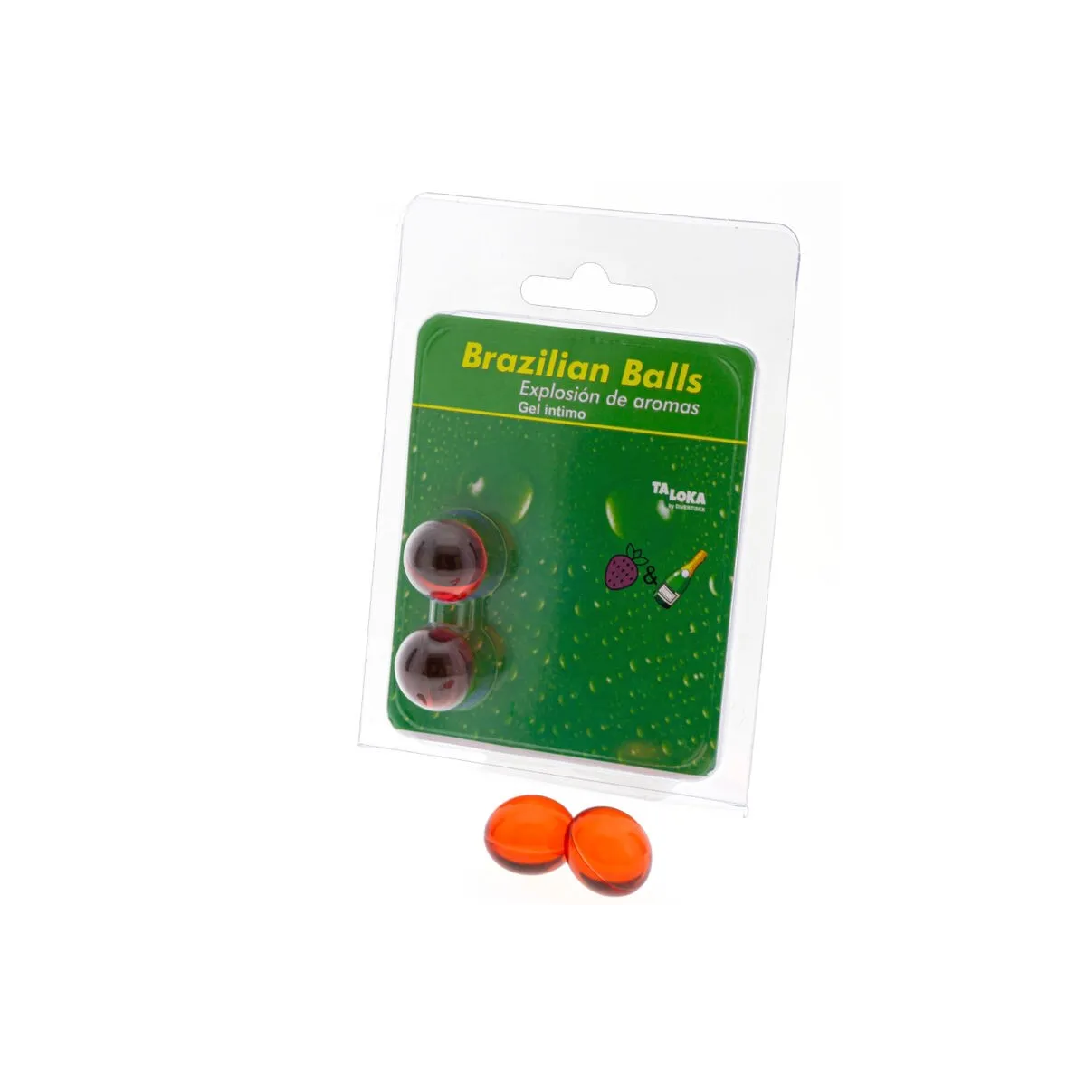 2 Brasilianische Kugeln, Erdbeer & Champagner-Intim-Gel von Taloka | Fesselliebe.de