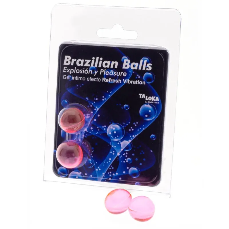 2 Brasilianische Bälle, Erfrischendes Vibrationseffekt, Aufregendes Gel von Taloka | Fesselliebe.de