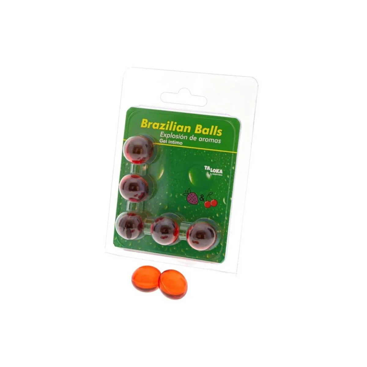 5 Brasilianische Kugeln, Erdbeere und Kirsch-Intim-Gel von Taloka | Fesselliebe.de