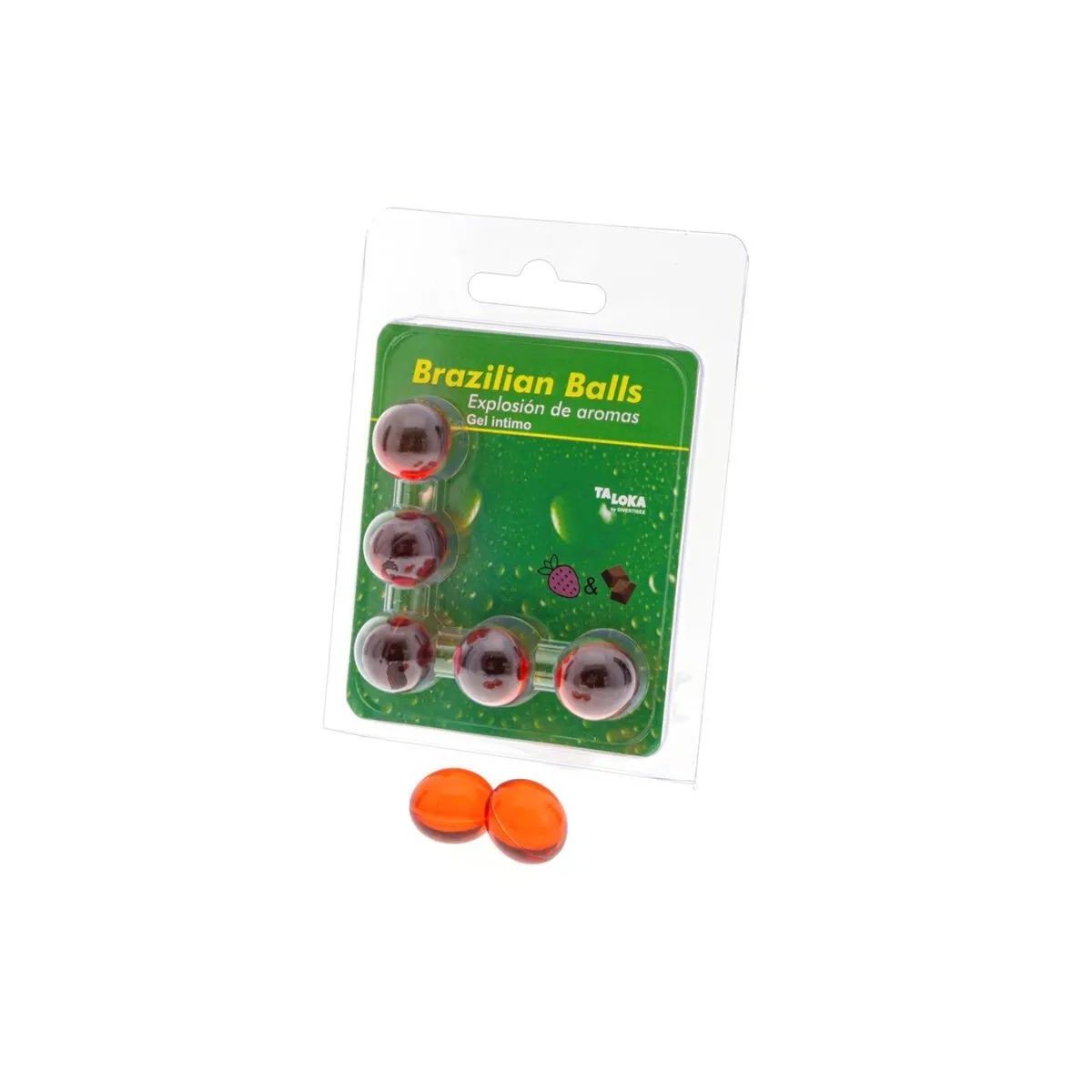 5 Brasilianische Kugeln, Erdbeere und Schokolade, Intimgel von Taloka | Fesselliebe.de