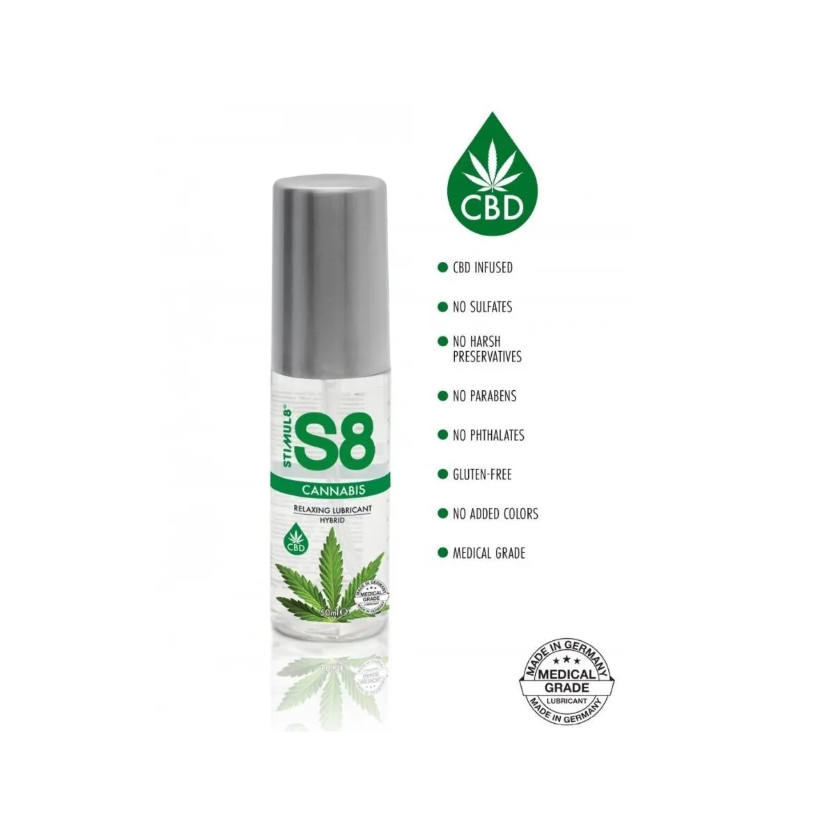 S8 Cannabis Hybrid-Gleitmittel 50 ml von Stimul8 | Fesselliebe.de