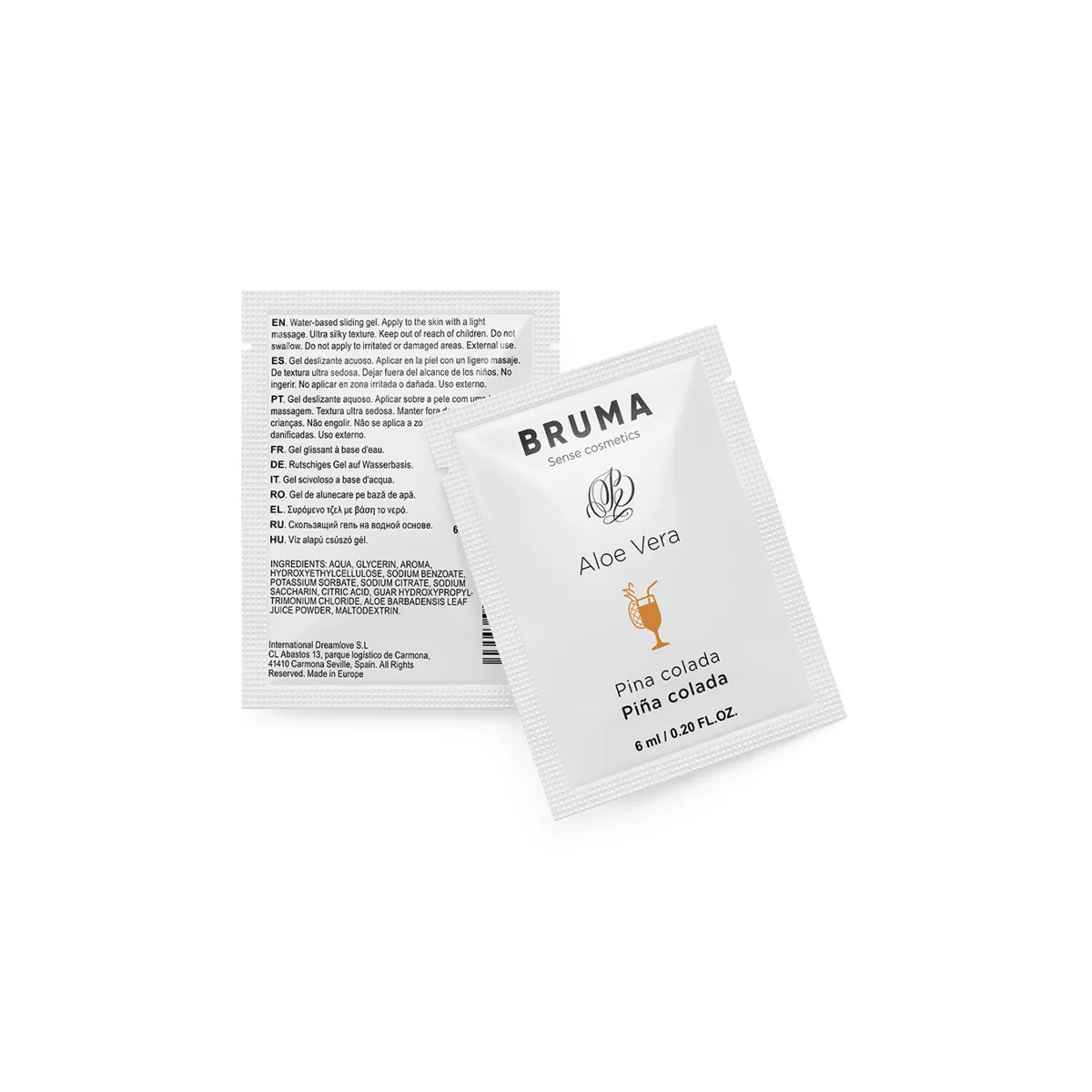 Aloe Vera Gleitgel Pina Colada Geschmack 6 ml von Bruma | Fesselliebe.de