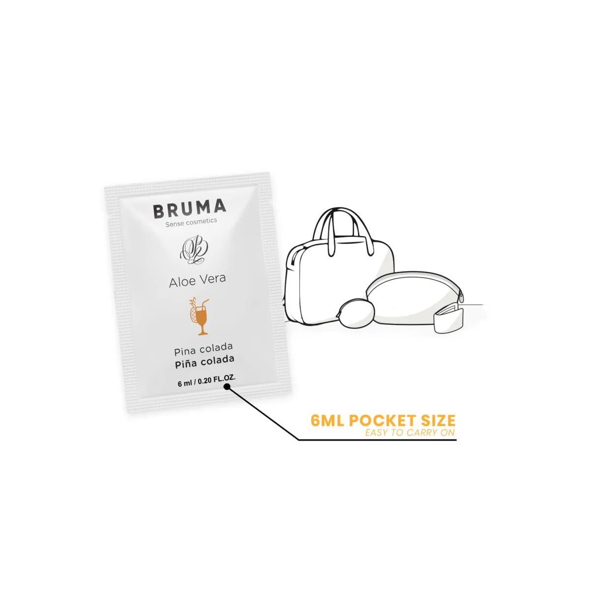 Aloe Vera Gleitgel Pina Colada Geschmack 6 ml von Bruma | Fesselliebe.de