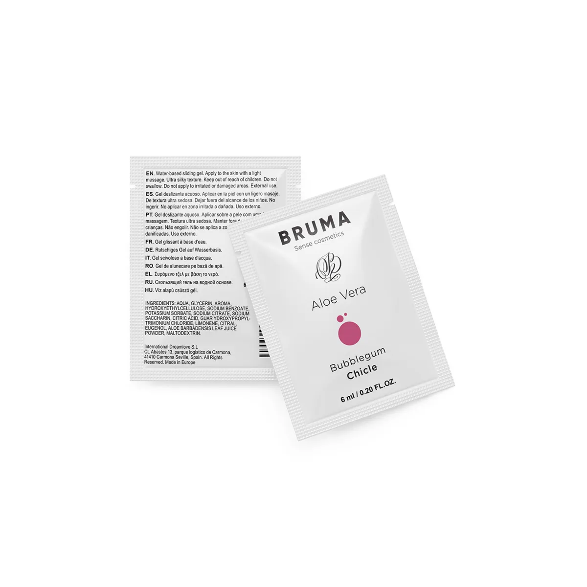 Aloe Vera Gleitgel Bubblegum Geschmack 6 ml von Bruma | Fesselliebe.de