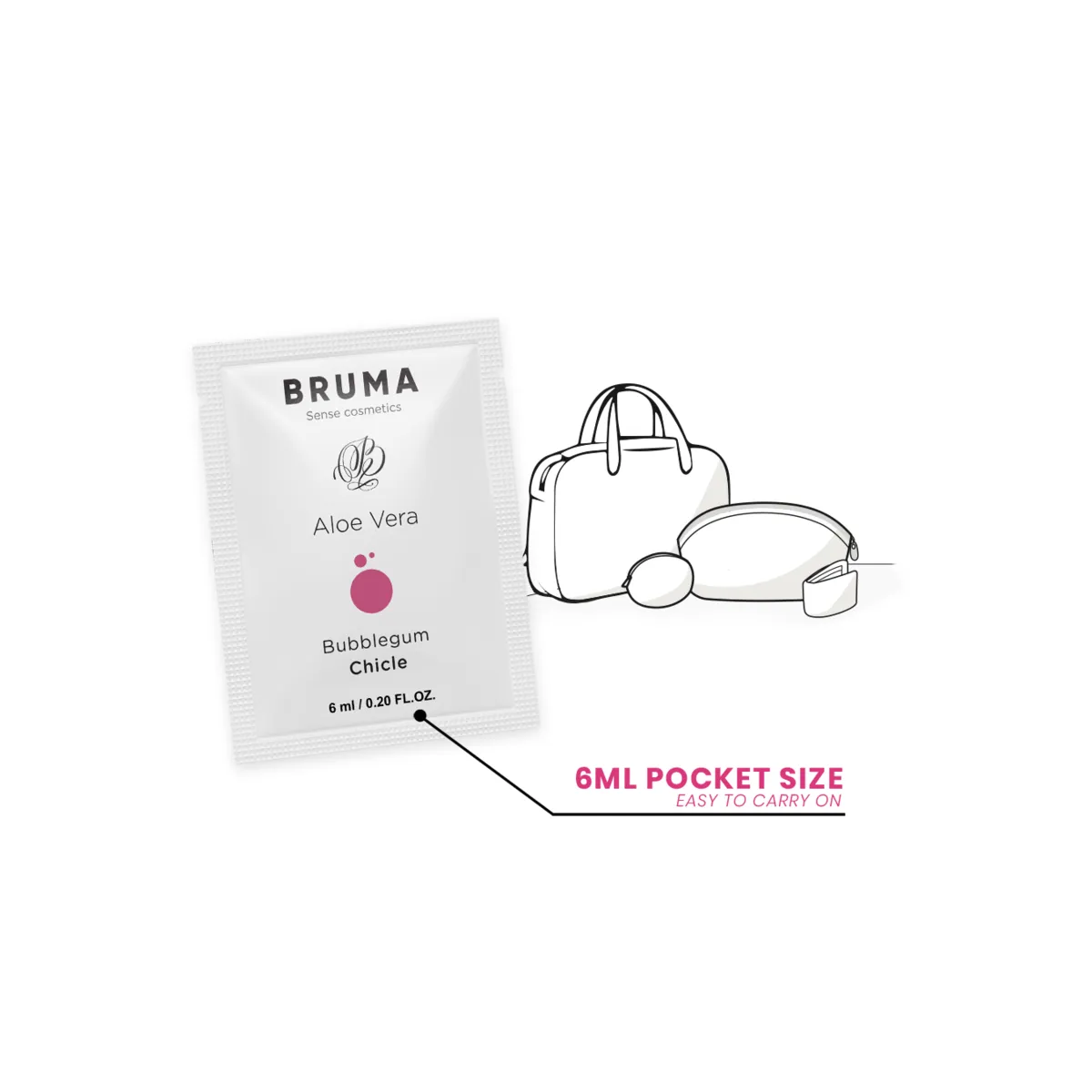 Aloe Vera Gleitgel Bubblegum Geschmack 6 ml von Bruma | Fesselliebe.de