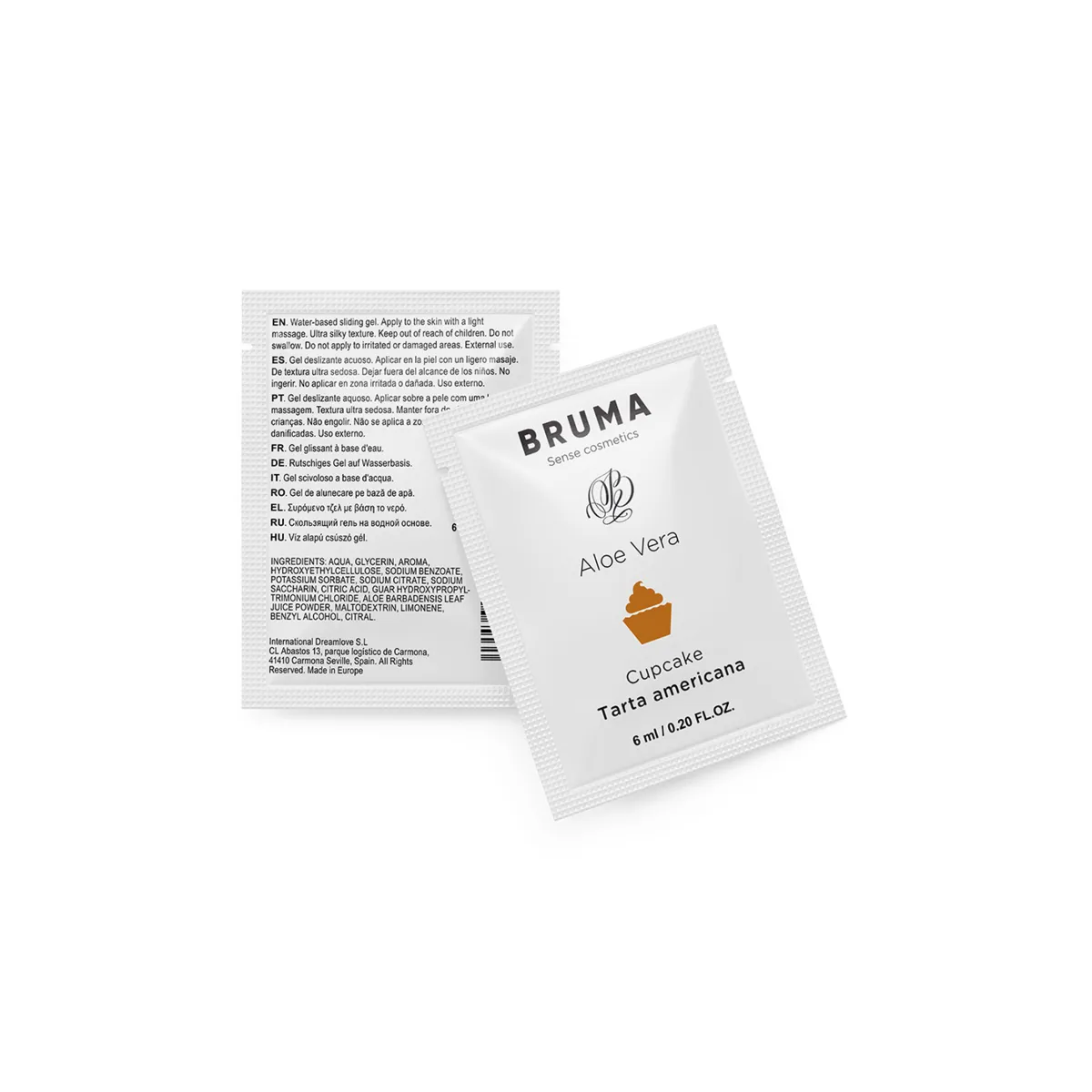 Aloe Vera Gleitgel Cupcake-Geschmack 6 ml von Bruma | Fesselliebe.de