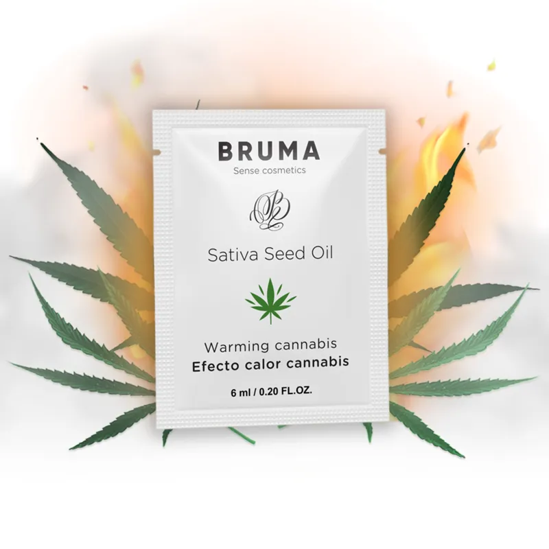 Sativa-Samenöl-Gleitgel mit Wärmendem Cannabisgeschmack 6 ml von Bruma | Fesselliebe.de