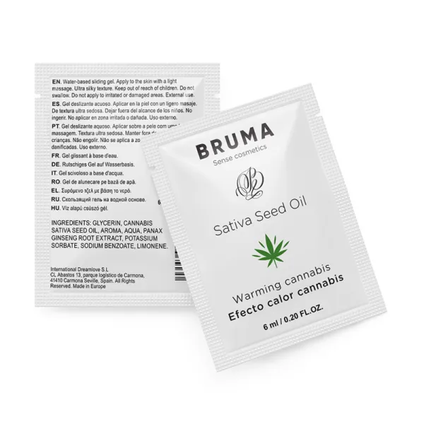 Sativa-Samenöl-Gleitgel mit Wärmendem Cannabisgeschmack 6 ml von Bruma | Fesselliebe.de