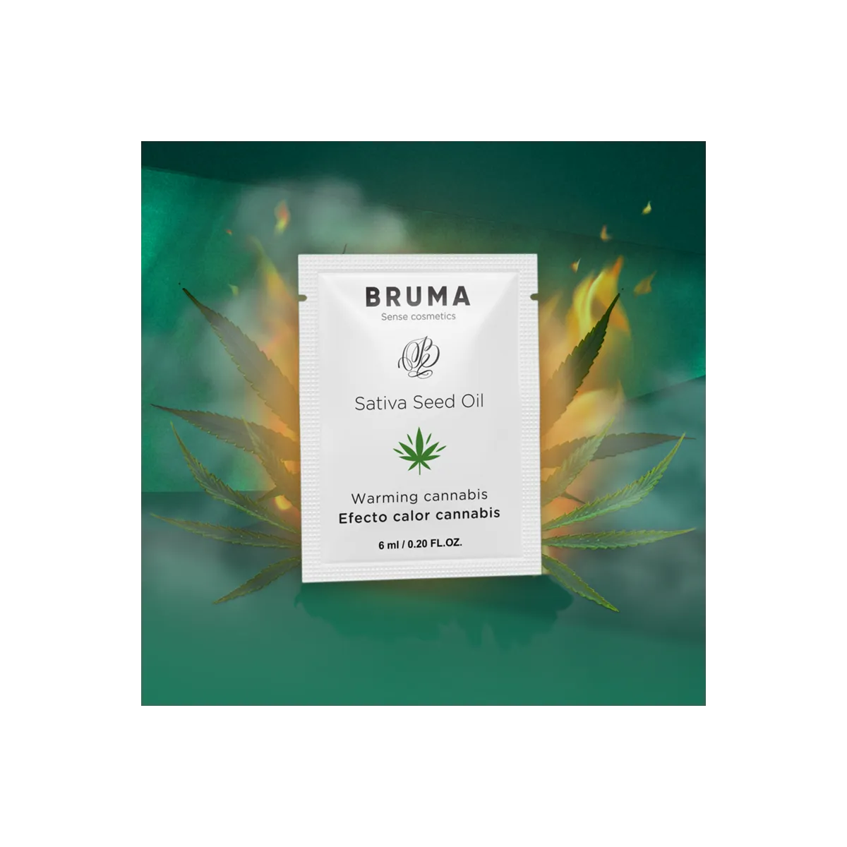 Sativa-Samenöl-Gleitgel mit Wärmendem Cannabisgeschmack 6 ml von Bruma | Fesselliebe.de
