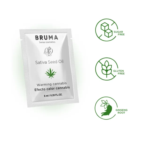 Sativa-Samenöl-Gleitgel mit Wärmendem Cannabisgeschmack 6 ml von Bruma | Fesselliebe.de