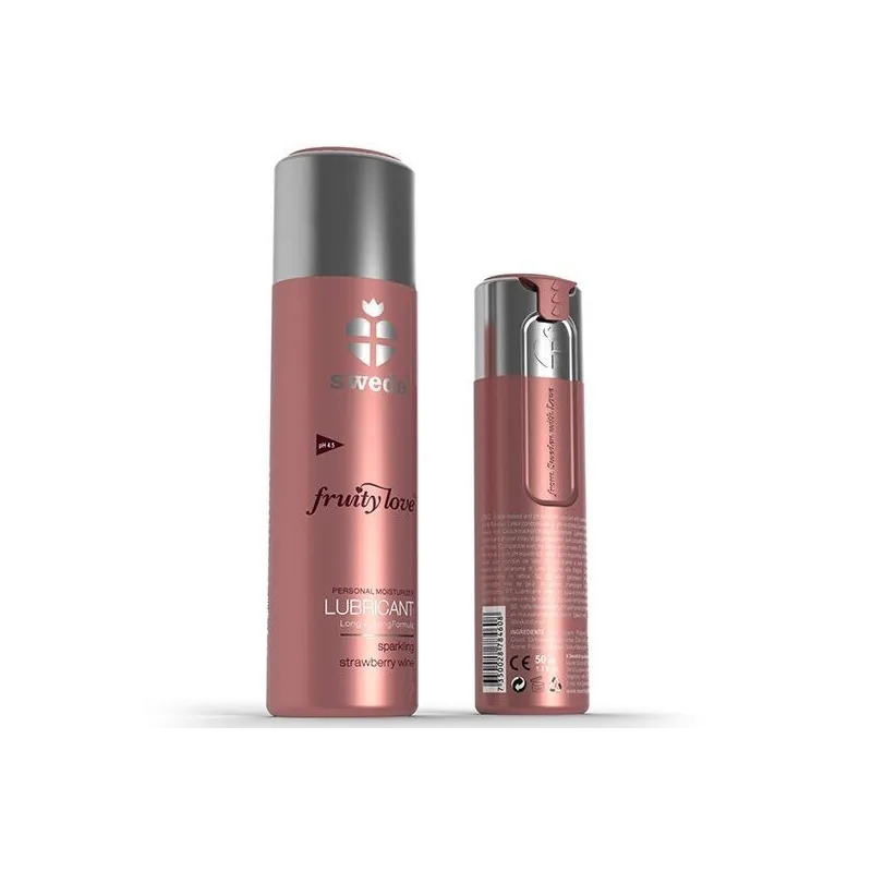 Fruchtiges Liebe-Gleitmittel Erdbeerschaumwein 100 ml von Swede | Fesselliebe.de