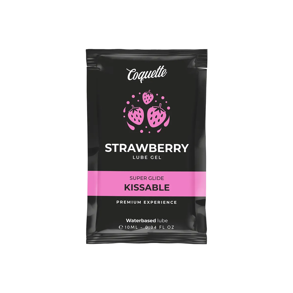 Kussbares Gleitmittel auf Erdbeerwasserbasis Tasche 10 ml von Coquette Cosmetics | Fesselliebe.de