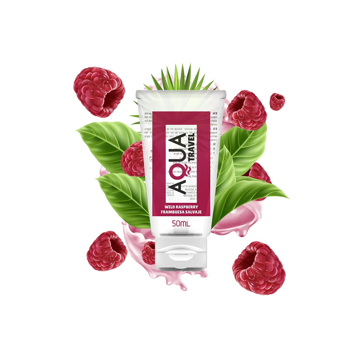 Gleitmittel auf Wasserbasis mit Wild-Himbeer-Geschmack - 50 ml von Aqua Travel | Fesselliebe.de