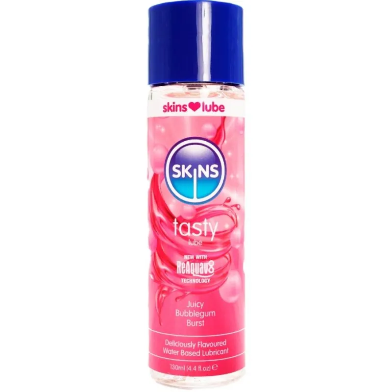 Leckeres, Wasserbasiertes Gleitmittel mit Bubblegum-Farbe 130 ml von Skins | Fesselliebe.de