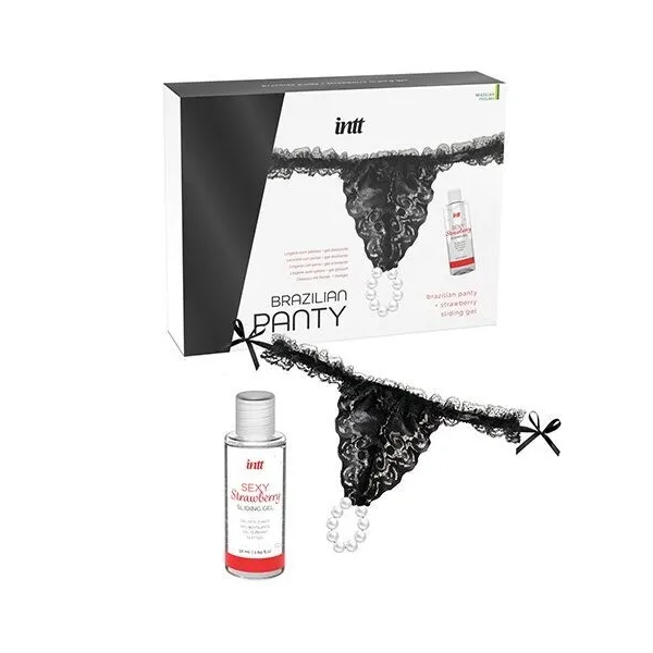 Brasilianisches Schwarzes Höschen mit Perlen und Schmiergel 50 ml von Intt Releases | Fesselliebe.de
