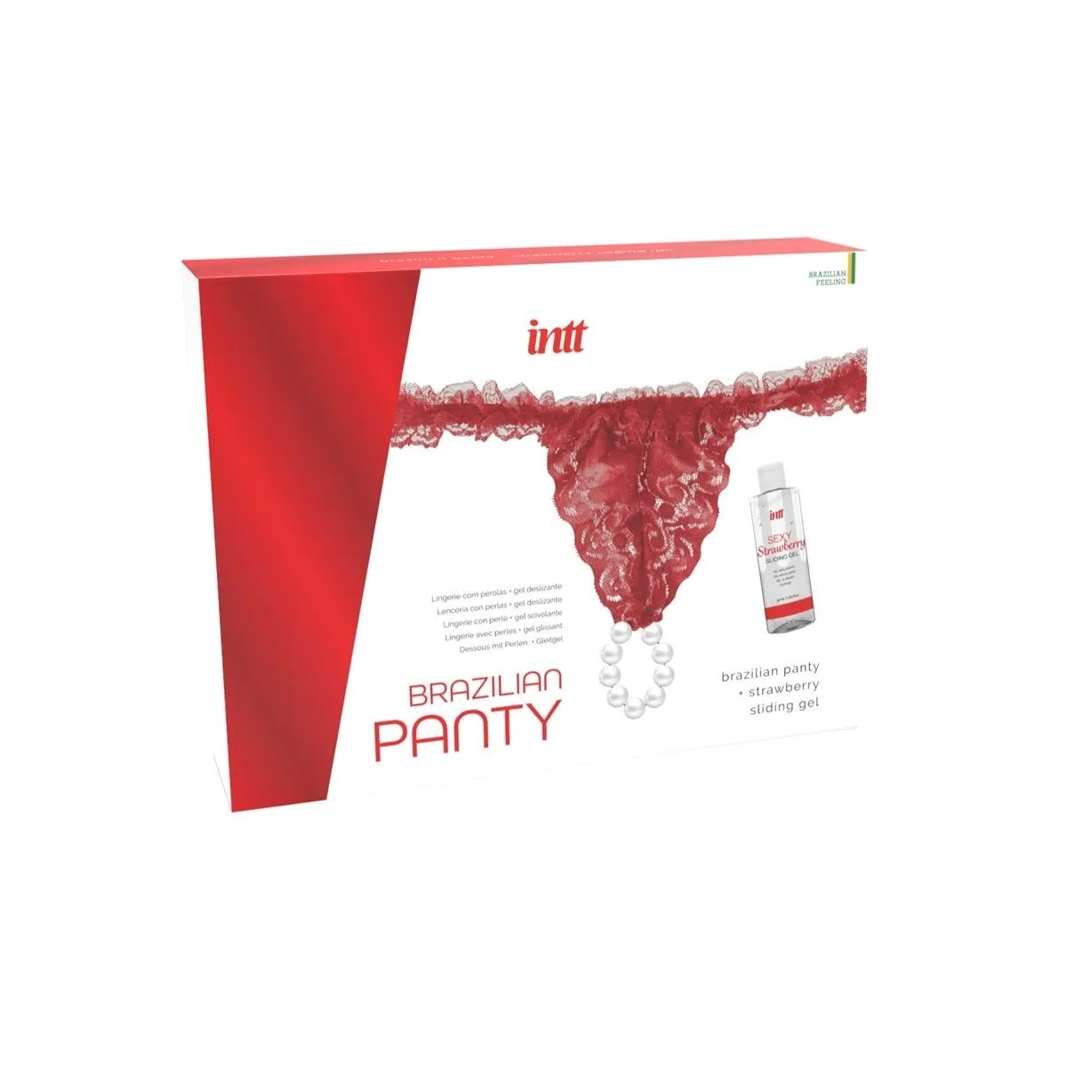 Brasilianisches Rotes Höschen mit Perlen und Schmiergel 50 ml von Intt Releases | Fesselliebe.de