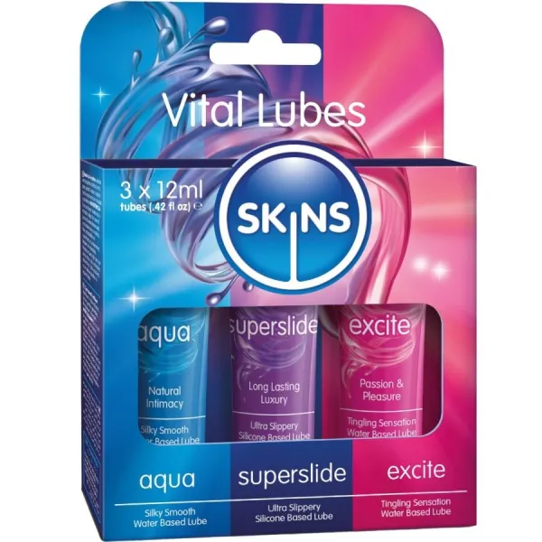 Vital Lubes Kit Aqua, Superslide & Excite Gleitmittel 3 X 12 ml von Skins | Fesselliebe.de