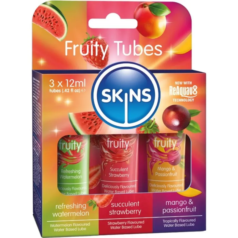 Fruchtiges Gleitmittel-Set Wassermelone, Erdbeere & Mango Gleitmittel 3 X 12 ml von Skins | Fesselliebe.de