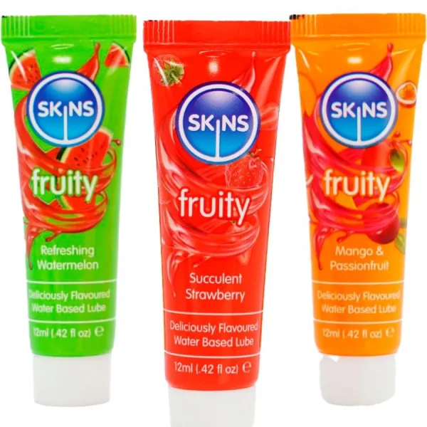Fruchtiges Gleitmittel-Set Wassermelone, Erdbeere & Mango Gleitmittel 3 X 12 ml von Skins | Fesselliebe.de