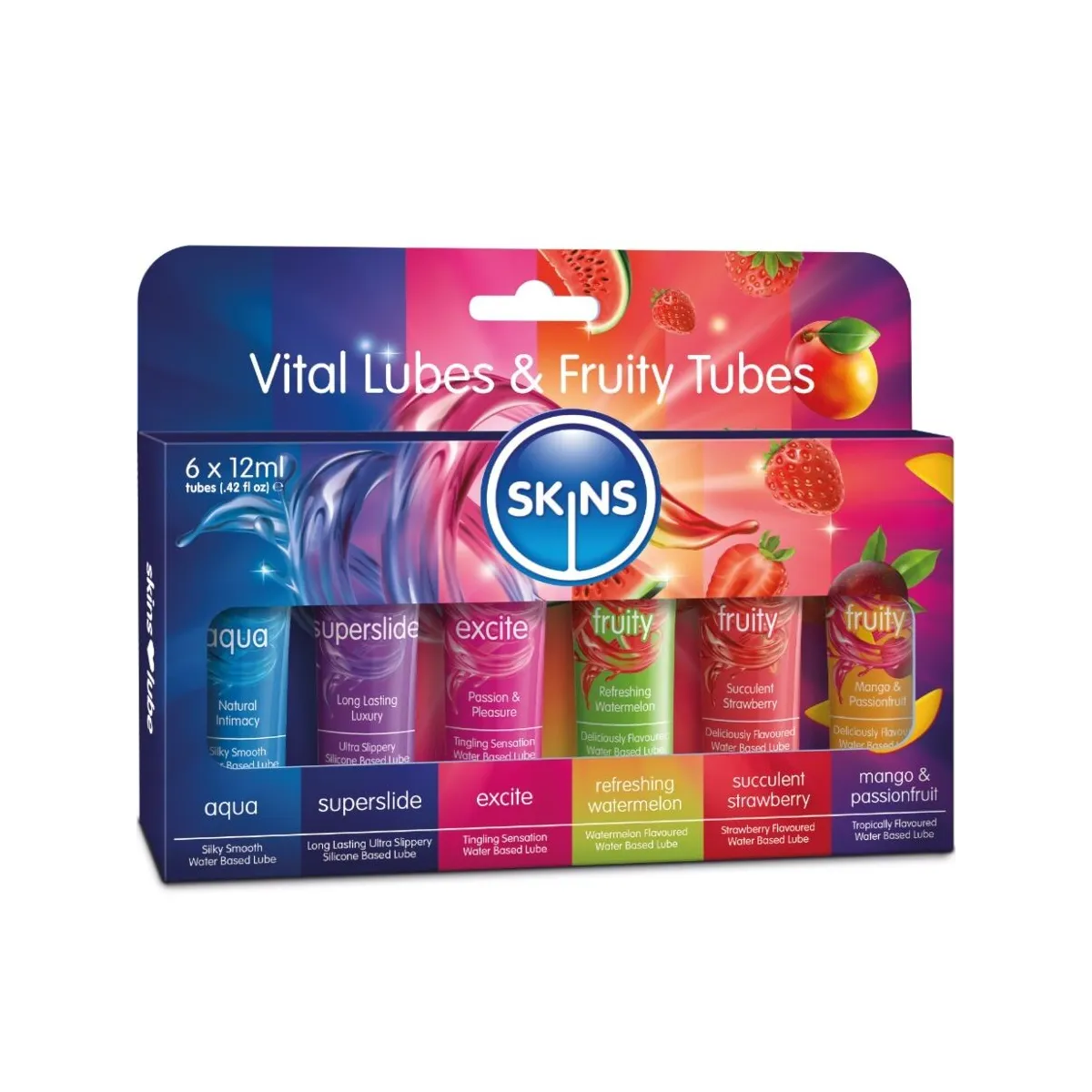 Vital & Fruity Glubes Kit Gleitmittel 6 X 12 ml von Skins | Fesselliebe.de