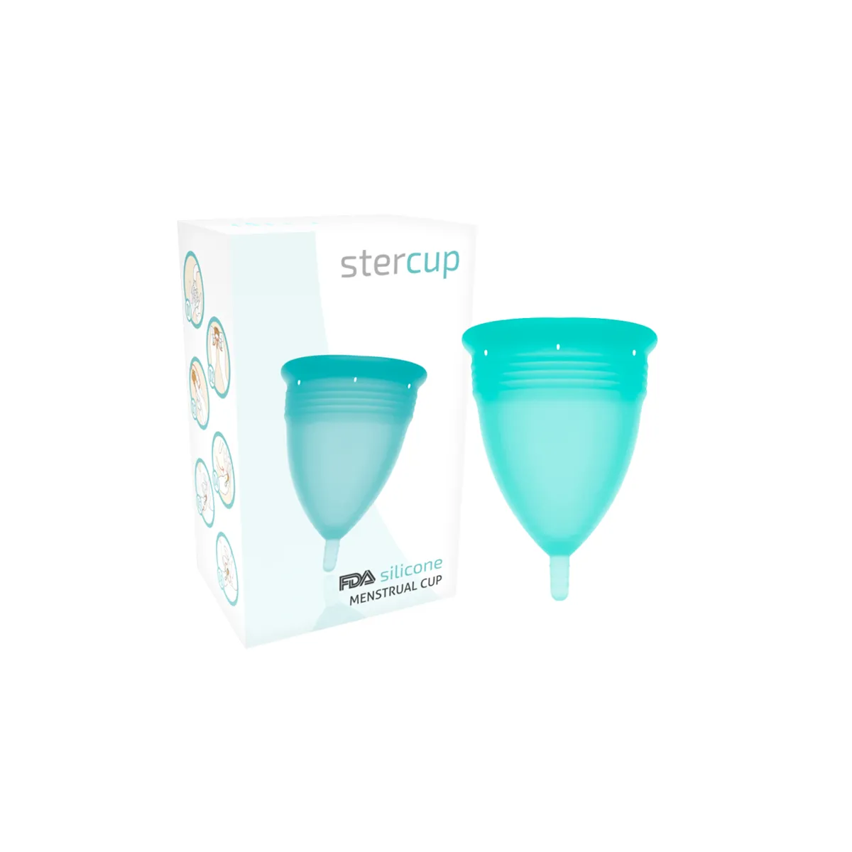 Fda Silikon-Menstrualcup Aquamarin - Grösse L von Stercup | Fesselliebe.de