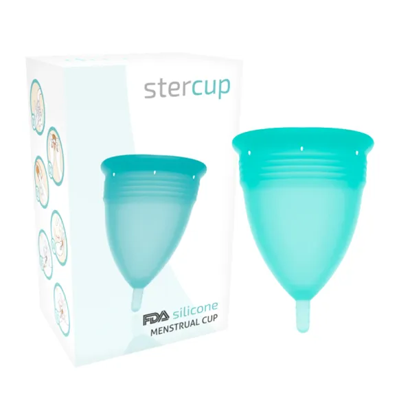 Fda Silikon-Menstrualcup Aquamarin - Grösse L von Stercup | Fesselliebe.de