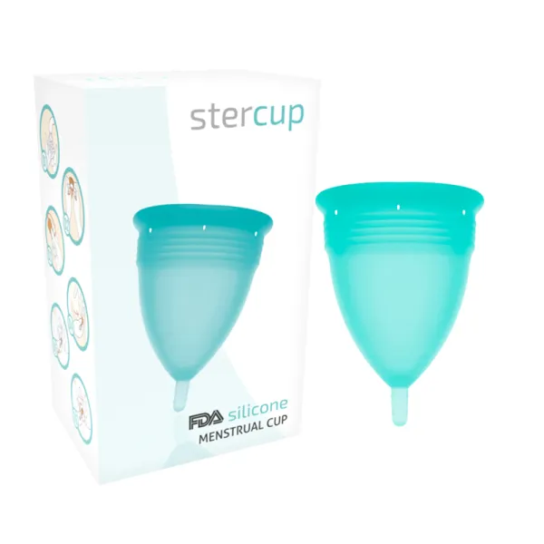Fda Silikon-Menstrualcup Aquamarin - Grösse S von Stercup | Fesselliebe.de