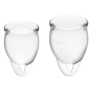 Feel Confident Menstrual Cup Clear 15 + 20 ml von Satisfyer Menstrual Cups | Fesselliebe.de