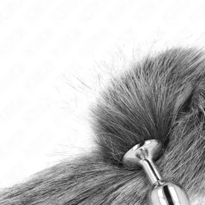 Anal Plug Grösse S 7 X 3 cm mit Kunststoffschwanz 40 cm Grau von Kink Pleasure Plugs