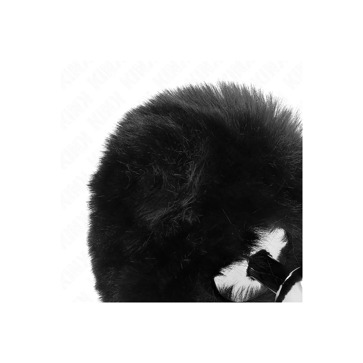 Edelstahl-Plug 7 X 3 cm mit Schwarzem Rabbitschwanz aus Kunstfell 8 cm von Kink Pleasure Plugs | Fesselliebe.de