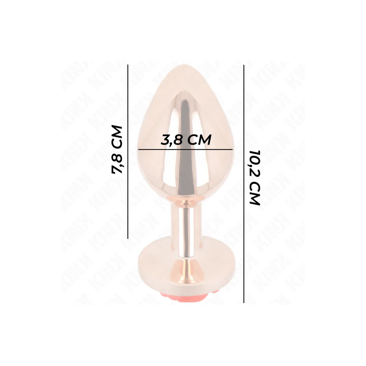 Rosa Goldener Analstecker mit Roter Rose L von Kink Pleasure Plugs | Fesselliebe.de