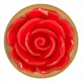 Rosa Goldener Analstecker mit Roter Rose L von Kink Pleasure Plugs