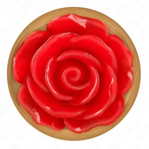 Rosa Goldener Analstecker mit Roter Rose L von Kink Pleasure Plugs