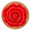 Rosa Goldener Analstecker mit Roter Rose M von Kink Pleasure Plugs