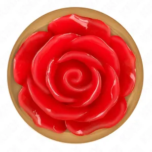 Rosa Goldener Analstecker mit Roter Rose M von Kink Pleasure Plugs