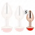 Rosa Goldener Analstecker mit Roter Rose S von Kink Pleasure Plugs