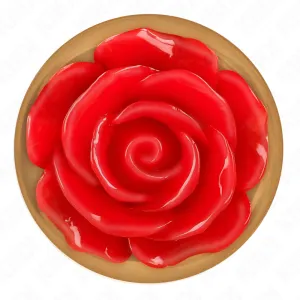 Rosa Goldener Analstecker mit Roter Rose S von Kink Pleasure Plugs