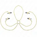 4 Nippel- und Kitzlerklammern, Verstellbar, Gold von Kink Nipple Grip