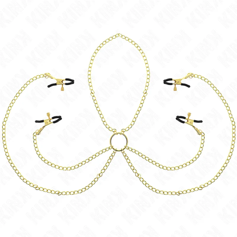 4 Nippel- und Kitzlerklammern, Verstellbar, Gold von Kink Nipple Grip | Fesselliebe.de