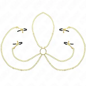 4 Nippel- und Kitzlerklammern, Verstellbar, Gold von Kink Nipple Grip | Fesselliebe.de